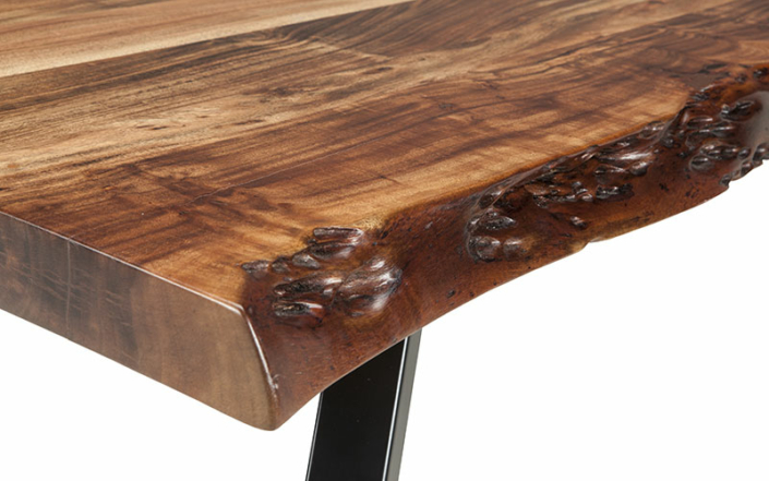 raw edge acacia wood table